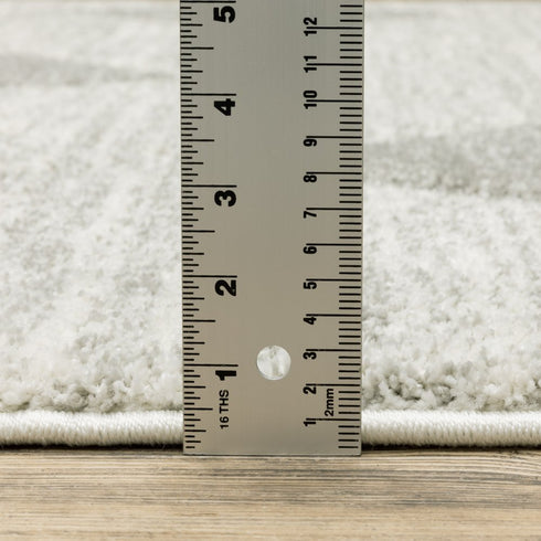 8' X 11' Gray And Ivory Geometric Area Rug
