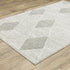 8' X 11' Gray And Ivory Geometric Area Rug