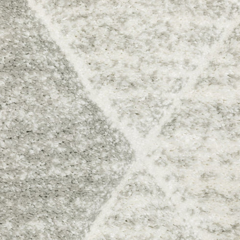 8' X 11' Gray And Ivory Geometric Area Rug