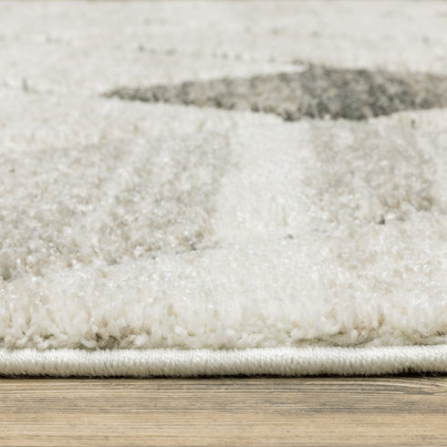8' X 11' Beige And Gray Geometric Area Rug