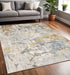 8' X 11' Beige And Blue Abstract Area Rug