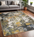 8' X 11' Beige Green And Orange Abstract Area Rug