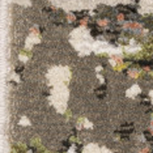 8' X 11' Gray And Green Abstract Area Rug