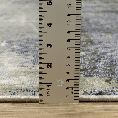 8' X 11' Blue And Green Abstract Area Rug