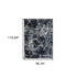 8' X 11' Blue Gray And Black Abstract Area Rug