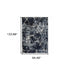 8' X 11' Blue Gray And Black Abstract Area Rug