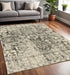 8' X 11' Grey Ivory And Brown Oriental Power Loom Stain Resistant Area Rug
