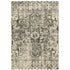 8' X 11' Grey Ivory And Brown Oriental Power Loom Stain Resistant Area Rug