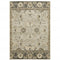 8' X 11' Grey Brown Tan And Beige Oriental Power Loom Stain Resistant Area Rug