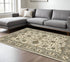 8' X 11' Beige Grey Brown And Charcoal Oriental Power Loom Stain Resistant Area Rug