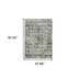 8' X 11' Ivory Grey Charcoal Blue And Taupe Oriental Power Loom Stain Resistant Area Rug