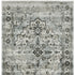 8' X 11' Ivory Grey Charcoal Blue And Taupe Oriental Power Loom Stain Resistant Area Rug