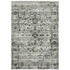 8' X 11' Ivory Grey Charcoal Blue And Taupe Oriental Power Loom Stain Resistant Area Rug