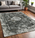 8' X 11' Charcoal And Gray Oriental Distressed Area Rug