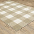 8' X 10' Beige And Ivory Geometric Power Loom Stain Resistant Area Rug