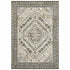 8' X 10' Ivory Grey Black And Ivory Oriental Power Loom Stain Resistant Area Rug