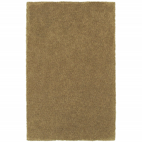 8' X 11' Rich Gold Shag Tufted Handmade Stain Resistant Area Rug