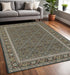 8' X 11' Navy Blue Green Red Ivory And Yellow Oriental Power Loom Stain Resistant Area Rug