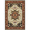 8' X 11' Red And Ivory Oriental Power Loom Stain Resistant Area Rug