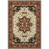 8' X 11' Red And Ivory Oriental Power Loom Stain Resistant Area Rug
