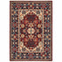 8' X 11' Red Blue Orange And Beige Oriental Power Loom Stain Resistant Area Rug With Fringe