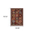 8' X 11' Red Blue Brown And Beige Oriental Power Loom Stain Resistant Area Rug With Fringe