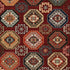 8' X 11' Red Blue Brown And Beige Oriental Power Loom Stain Resistant Area Rug With Fringe