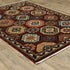 8' X 11' Red Blue Brown And Beige Oriental Power Loom Stain Resistant Area Rug With Fringe