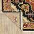 8' X 11' Black And Orange Oriental Area Rug With Fringe