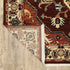 8' X 11' Red And Ivory Oriental Area Rug With Fringe
