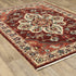 8' X 11' Red And Ivory Oriental Area Rug With Fringe