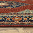 8' X 11' Red Blue Orange And Ivory Oriental Power Loom Stain Resistant Area Rug With Fringe