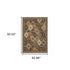 8' X 11' Red Rust Navy Light Blue Brown Orange Ivory And Gold Oriental Power Loom Stain Resistant Area Rug With Fringe