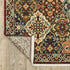 8' X 11' Red Rust Navy Light Blue Brown Orange Ivory And Gold Oriental Power Loom Stain Resistant Area Rug With Fringe