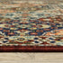 8' X 11' Red Rust Navy Light Blue Brown Orange Ivory And Gold Oriental Power Loom Stain Resistant Area Rug With Fringe