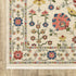 8' X 11' Ivory Salmon Pink Gold Blues Grey Rust And Green Oriental Power Loom Stain Resistant Area Rug With Fringe