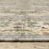 8' X 11' Grey Ivory Orange Teal Green Charcoal Blue And Red Oriental Power Loom Stain Resistant Area Rug With Fringe