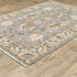 8' X 11' Grey Ivory Orange Teal Green Charcoal Blue And Red Oriental Power Loom Stain Resistant Area Rug With Fringe