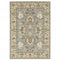 8' X 11' Grey Ivory Orange Teal Green Charcoal Blue And Red Oriental Power Loom Stain Resistant Area Rug With Fringe