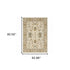 8' X 11' Ivory Oriental Power Loom Stain Resistant Area Rug With Fringe