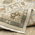 8' X 11' Ivory Oriental Power Loom Stain Resistant Area Rug With Fringe