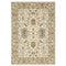 8' X 11' Ivory Oriental Power Loom Stain Resistant Area Rug With Fringe
