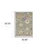 8' X 11' Gray Ivory And Blue Oriental Area Rug With Fringe