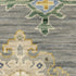 8' X 11' Gray Ivory And Blue Oriental Area Rug With Fringe