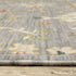 8' X 11' Gray Ivory And Blue Oriental Area Rug With Fringe