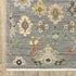 8' X 11' Gray Ivory And Blue Oriental Area Rug With Fringe