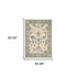 8' X 11' Ivory Blue Grey Teal Gold Green And Rust Oriental Power Loom Stain Resistant Area Rug With Fringe