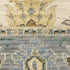 8' X 11' Ivory Blue Grey Teal Gold Green And Rust Oriental Power Loom Stain Resistant Area Rug With Fringe