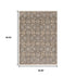 8' X 11' Gray Floral Power Loom Area Rug With Fringe