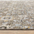 8' X 11' Gray Floral Power Loom Area Rug With Fringe